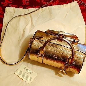 Ralph Lauren Barrel bag gold metallic